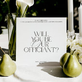 Modern Classic Wedding Officiant Proposal Card 招待状