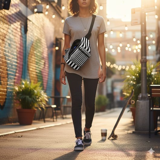 Modern Classic White Black Casual Sling Bag スリングバッグ