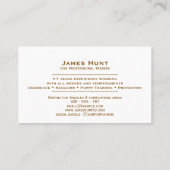 Modern Classy Dog Trainer Puppy Gold Business Card 名刺 (裏面)