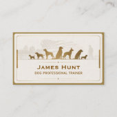 Modern Classy Dog Trainer Puppy Gold Business Card 名刺 (正面)