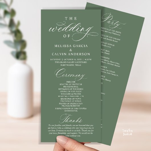 Modern Classy Elegant Wedding Ceremony プログラム