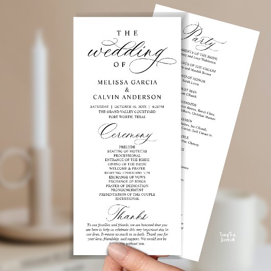Modern Classy Elegant Wedding Ceremony プログラム
