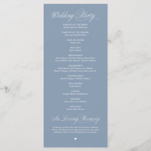 Modern Classy Elegant Wedding Ceremony プログラム (裏面)