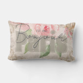 Modern Classy lettering Grunge Botanical Shabby ランバークッション (裏面)