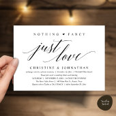 Modern Classy Nothing Fancy, Just Love, Reception 招待状