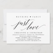 Modern Classy Nothing Fancy, Just Love, Reception 招待状 (正面)