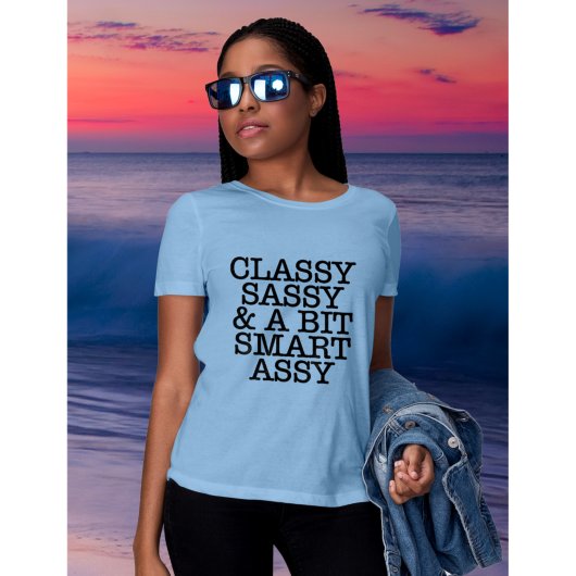 Modern Classy Sassy Cool Blue T-Shirt Tシャツ