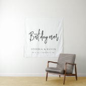 Modern Classy Wedding Best Day Ever Welcome Sign タペストリー (インサイチュ)