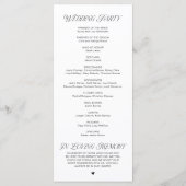 Modern Classy Wedding Ceremony Order プログラム (裏面)