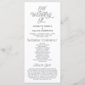 Modern Classy Wedding Ceremony Order プログラム (正面)