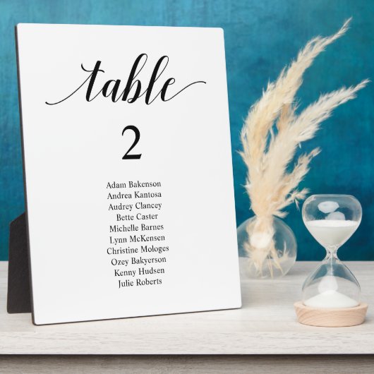 Modern Classy Wedding Dinner Place Setting Chart フォトプラーク (側面)