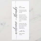 Modern Classy Wedding Dinner Thank You Card プログラム (正面)