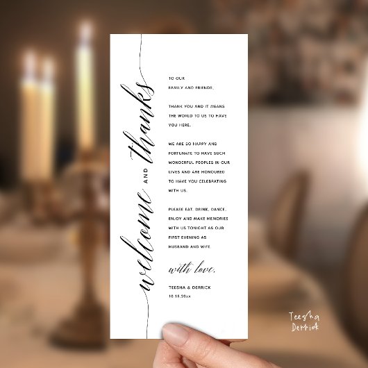 Modern Classy Wedding Dinner Thank You Card プログラム