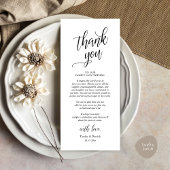 Modern Classy Wedding Dinner Thank You Card プログラム