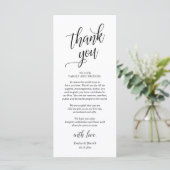 Modern Classy Wedding Dinner Thank You Card プログラム (スタンド正面)