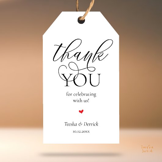 Modern Classy Wedding Party Gifts Thank You ギフトタグ