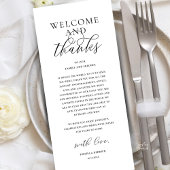 Modern Classy Wedding Reception Thank You Card プログラム