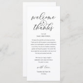 Modern Classy Wedding Reception Thank You Card プログラム (正面/裏面)