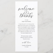 Modern Classy Wedding Reception Thank You Card プログラム (正面)