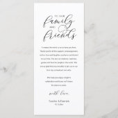 Modern Classy Wedding Reception Thank You Card プログラム (正面)