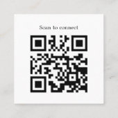 Modern Clean Bold Black White Consultant QR code スクエア名刺 (裏面)