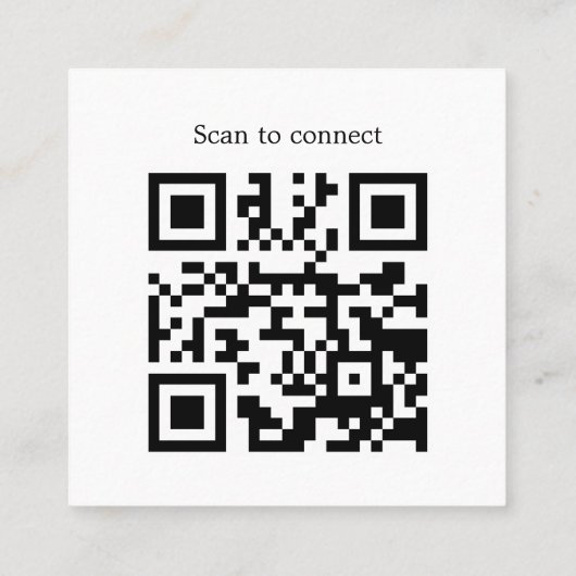 Modern Clean Bold Black White Consultant QR code スクエア名刺 (裏面)