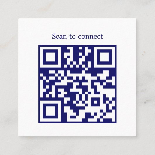 Modern Clean Bold Blue White Consultant QR code スクエア名刺 (裏面)