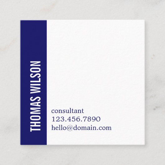 Modern Clean Bold Blue White Consultant QR code スクエア名刺 (正面)