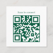 Modern Clean Bold Green White Consultant QR code スクエア名刺 (裏面)