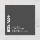 Modern Clean Bold Grey White Consultant QR code スクエア名刺 (正面)