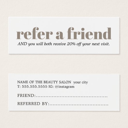 Modern Clean Bold Salon  (正面&裏面)