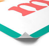 Modern Clean Colorful Green White Merry Christmas ポスター (角)