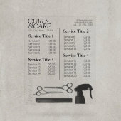 Modern Clean Hair Salon Service Menu/Pricing List  アクリルサイン