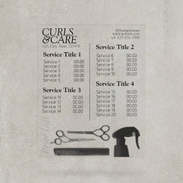 Modern Clean Hair Salon Service Menu/Pricing List  アクリルサイン