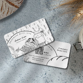 Modern Clean Hand Sketch Sourdough Homemade Bread 名刺