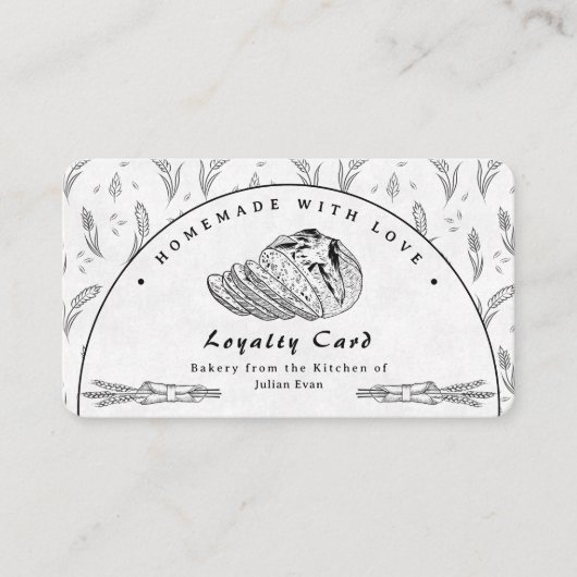 Modern Clean Homemade Sourdough Loyalty Card 名刺 (正面)