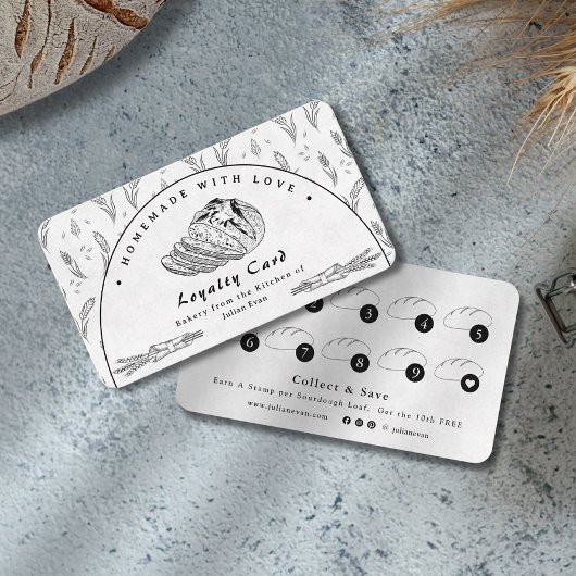 Modern Clean Homemade Sourdough Loyalty Card 名刺