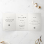 Modern clean minimal editorial photo QR wedding 三つ折り招待状 (内部)