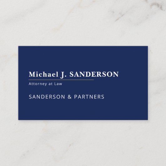 Modern clean navy blue attorney at law name 名刺 (正面)