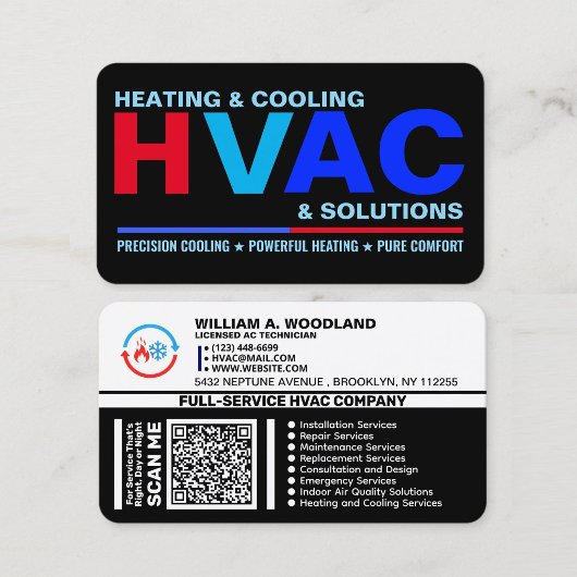 Modern Clean Professional HVAC Services 名刺