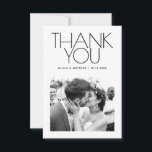 Modern Clean Wedding | Minimalist Elegant Photo サンキューカード<br><div class="desc">This modern wedding thank you card features a minimalist design with a photo on the front and an elegant thank you message on the back. The clean typography and balanced layout create a timeless look that works beautifully for contemporary and classic weddings alike. Personalize the front with your favorite wedding...</div>