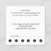 Modern Clean White Red Heart Beauty Salon ロイヤリティカード (裏面)