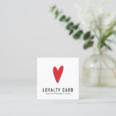Modern Clean White Red Heart Beauty Salon ロイヤリティカード (スタンド正面)