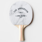 Modern Clean White Vintage Seaside Family Name 卓球ラケット (裏面)