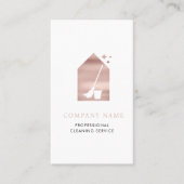Modern Cleaning Cleaner Service Logo Rose Gold 名刺 (正面)