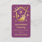 Modern Cleaning Company Branding House Cleaning 名刺 (正面)