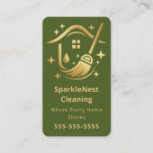 Modern Cleaning Company Branding House Cleaning 名刺 (正面)