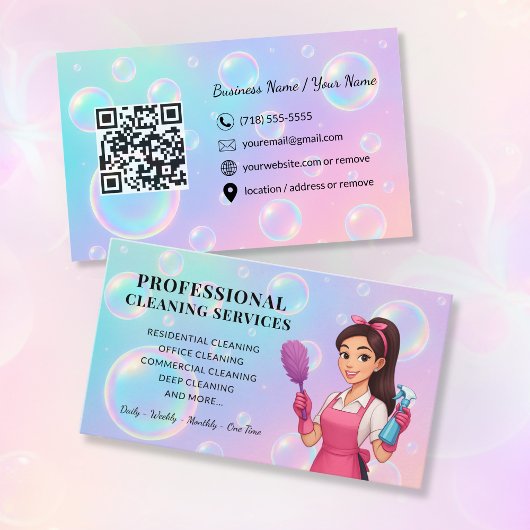 Modern Cleaning Service Business Card 名刺