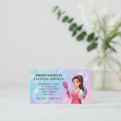 Modern Cleaning Service Business Card 名刺 (スタンド正面)