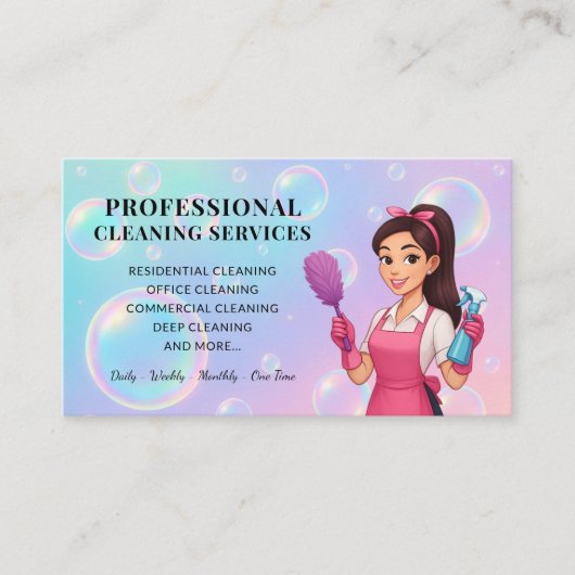Modern Cleaning Service Business Card 名刺 (正面)
